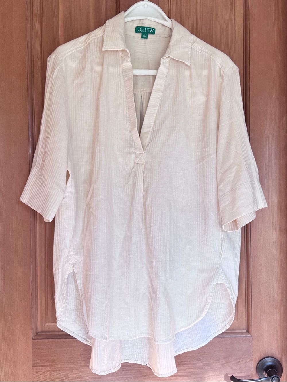 J. Crew Women's Cream Pullover/Cover up Shirt - small